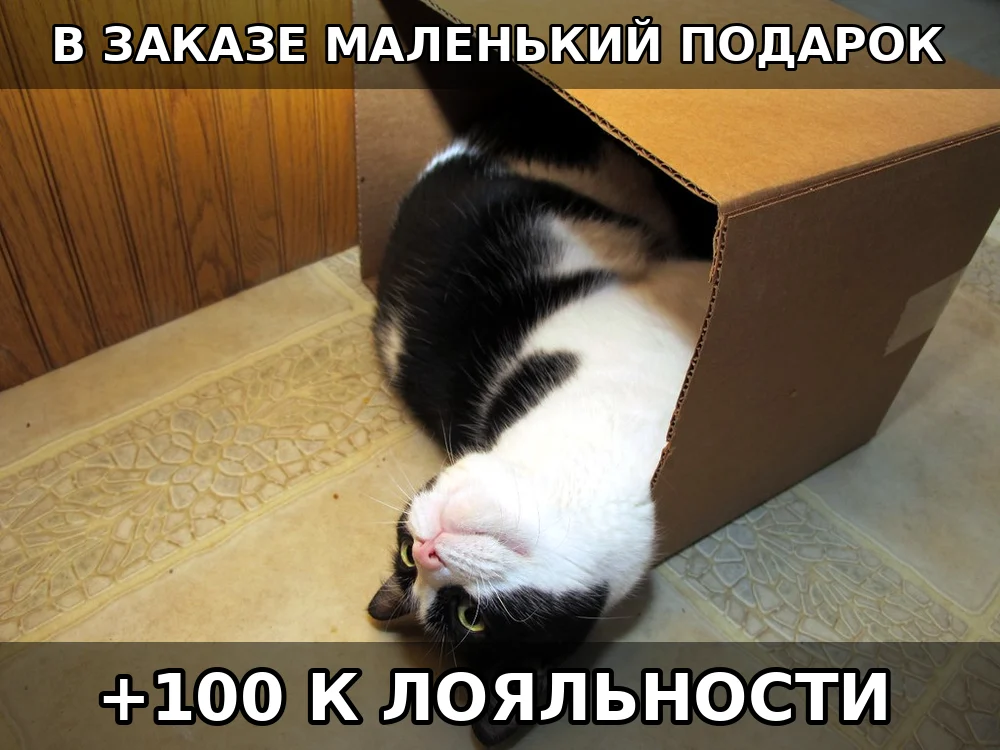 Мем про маленький подарок в заказе и лояльность покупателя