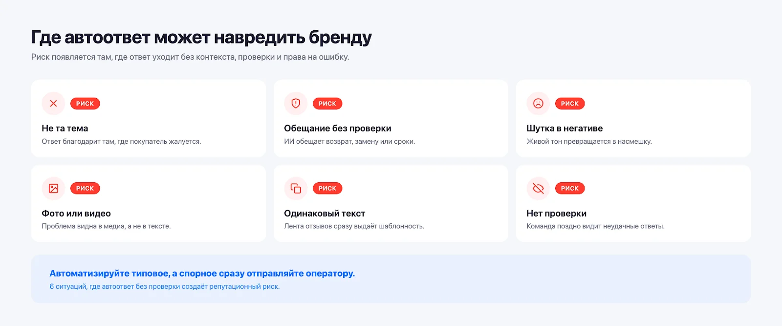 Шесть ситуаций, в которых автоответ без проверки создает репутационный риск